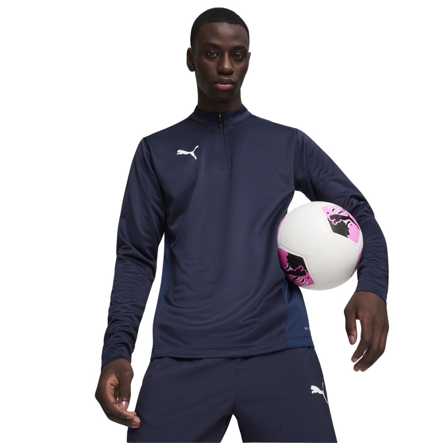 PUMA teamGOAL Trainingspak 1/4-Zip Donkerblauw Wit