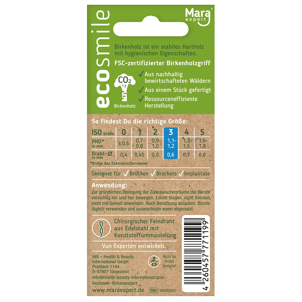 Mara® expert ecosmile Interdentalbürsten ISO 3 mittel