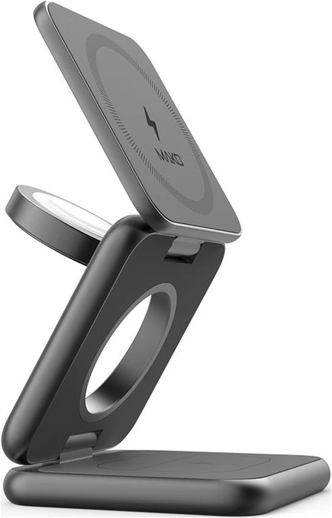 (15W) 3in1 MagSafe Qi Wireless Charger Ladegerät Faltbare Ladestation (MACHA00019) - Schwarz