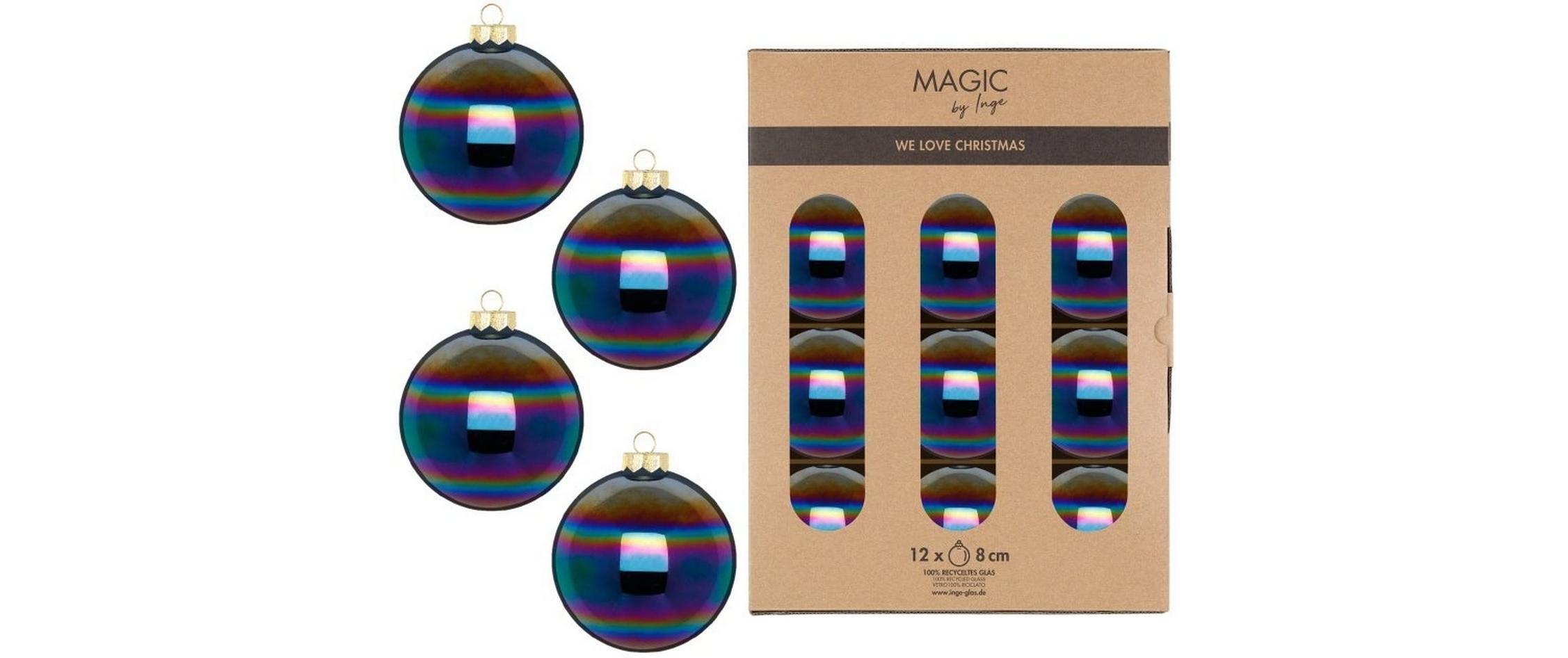 Weihnachtskugel Dazzling 12 Stück, BlauChristbaumkugeln