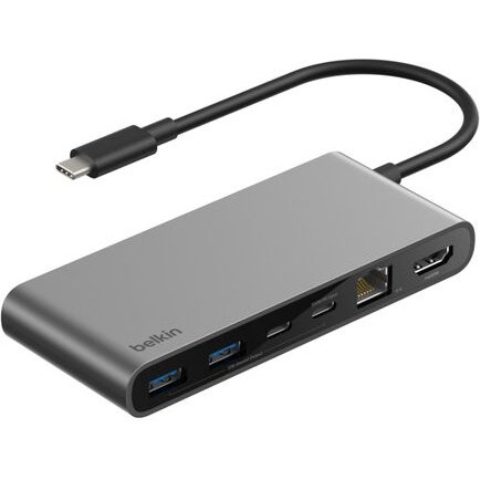Belkin INC024HQSGY hub & concentrateur USB Type-C 10000 Mbit/s Gris