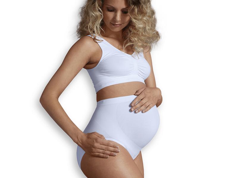 Carriwell Schwangerschafts-Slip Panty Weiss Gr. L Nahtlose Schwangerschaftsunterhose mit Support