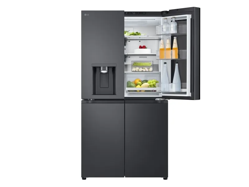 LG GMG960EVJE - Køleskab/fryser - frans dør-bundfryser med vanddispenser, isdispenser - Wi-Fi - bredde: 91.4 cm - dybde: 72.9 cm - højde: 179.2 cm - 638 liter - Klasse E - essens sort stål