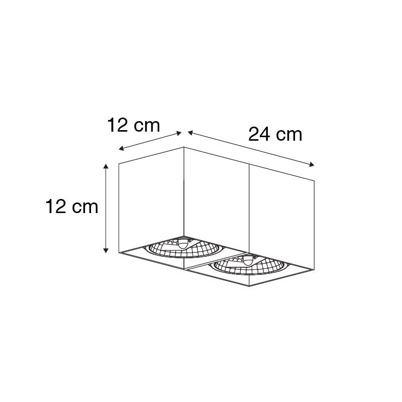 Design spot wit rechthoekig 2-lichts - Box
