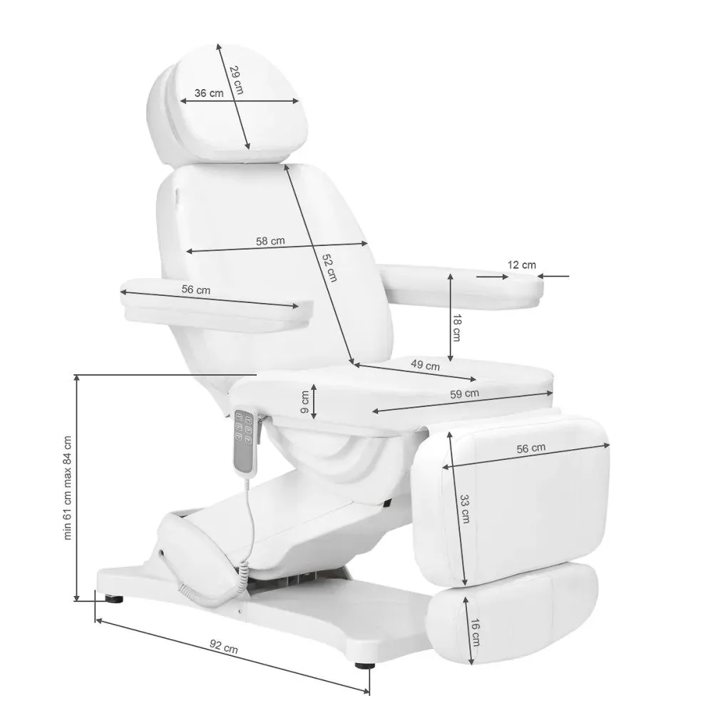 Activeshop elektrisk kosmetikstol SILLON CLASSIC hvid - 3 motorer
