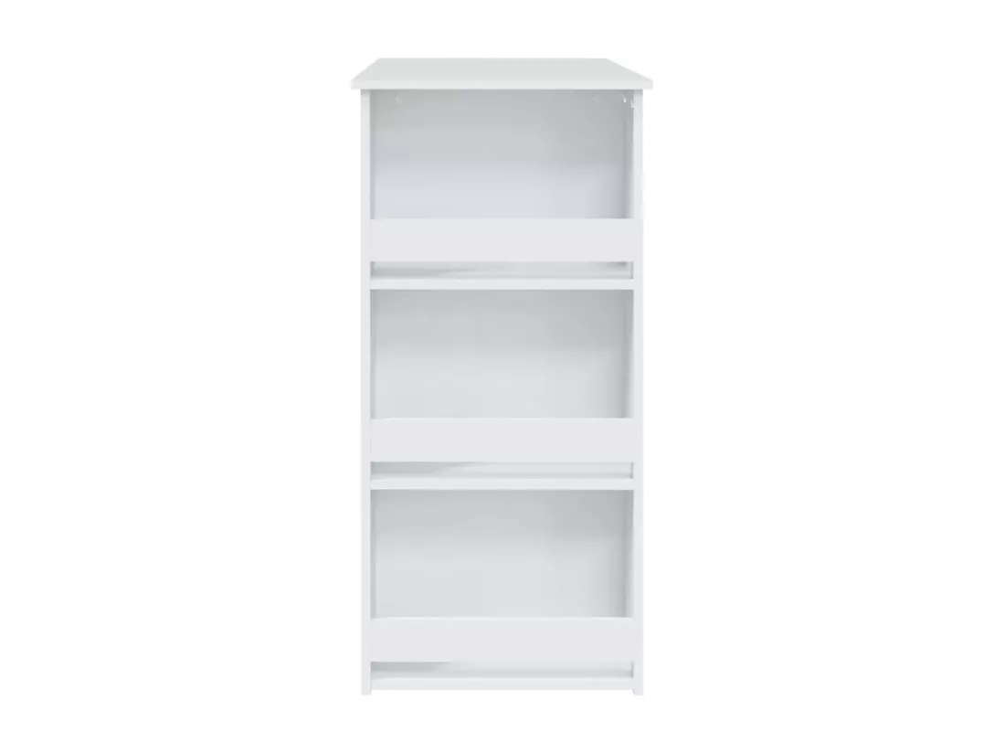 Table de bar avec rangement Blanc 102x50x103,5 cm Aggloméré