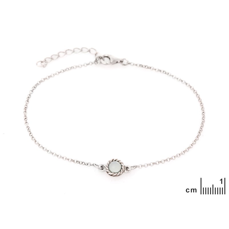 BRACELET ARGENT AGATE AQUA