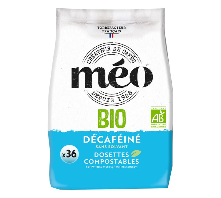 36 dosettes souples Décaféiné Bio - CAFES MEO