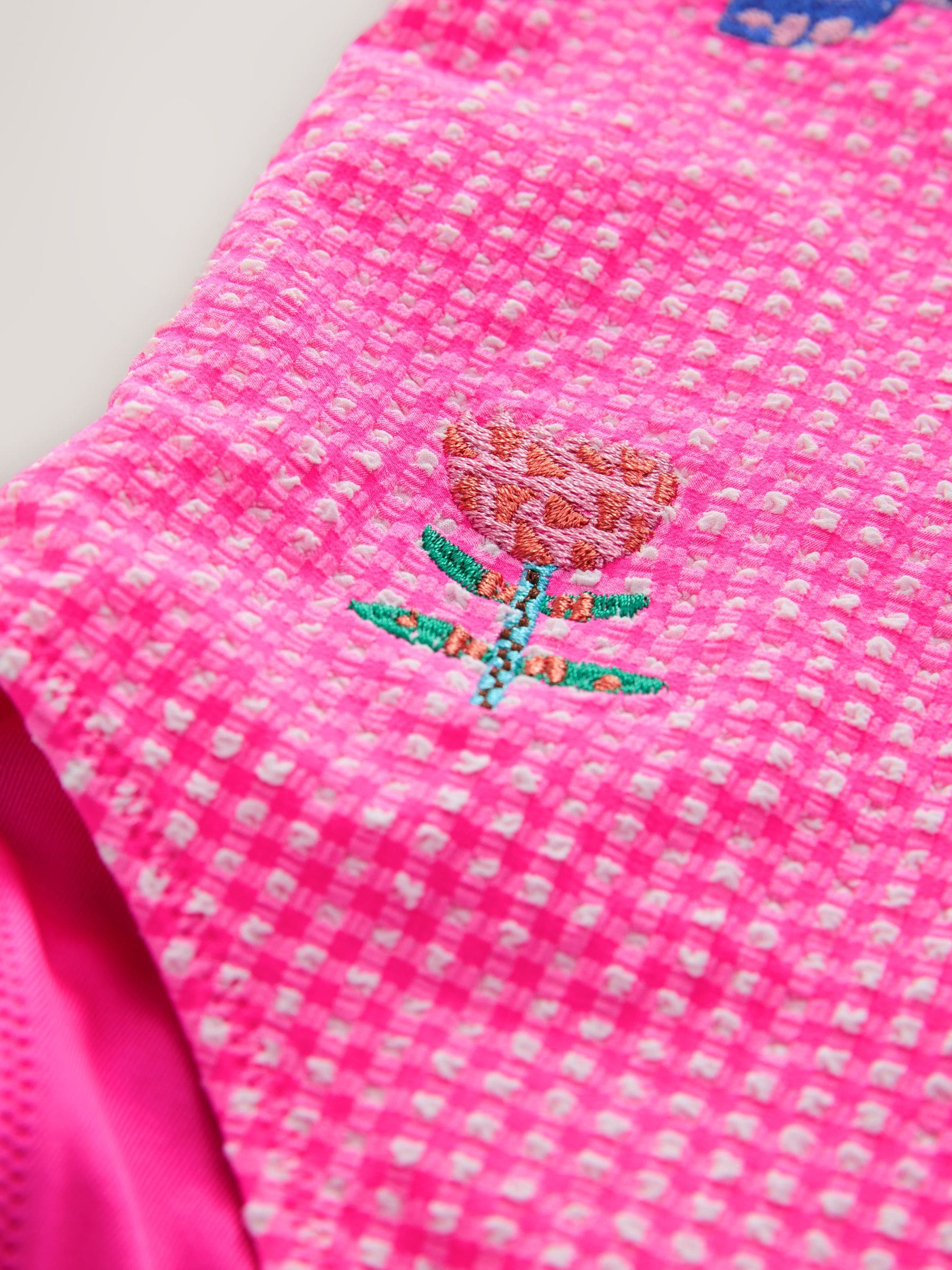 Roze gingham - Badpak met rucheschouders (3 mnd - 7 jr)