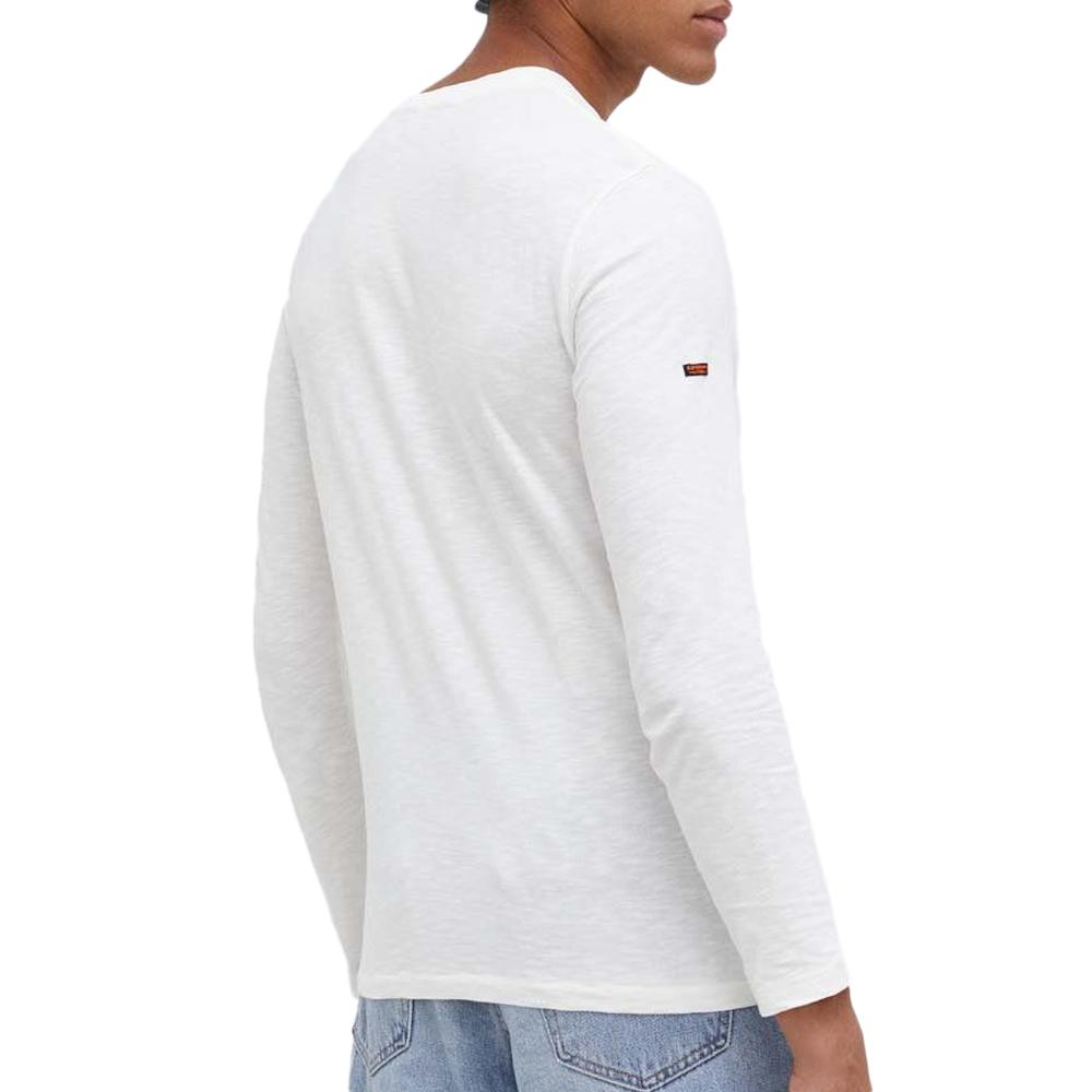 Superdry T-shirt Manches Longues Blanc Homme SUPERDRY Sleeve Jersey Crew