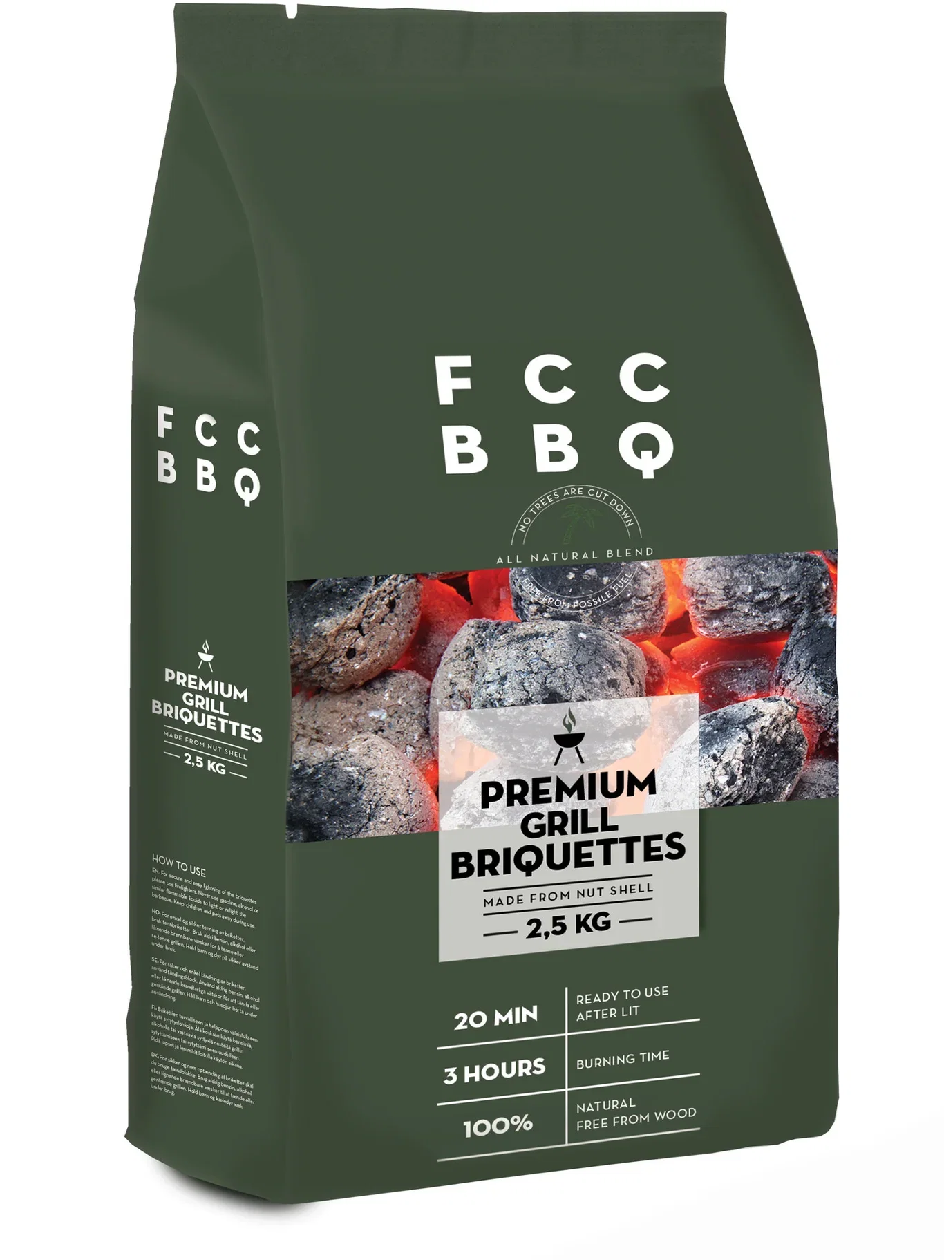 FCC BBQ Grillbriketter 2,5 kg