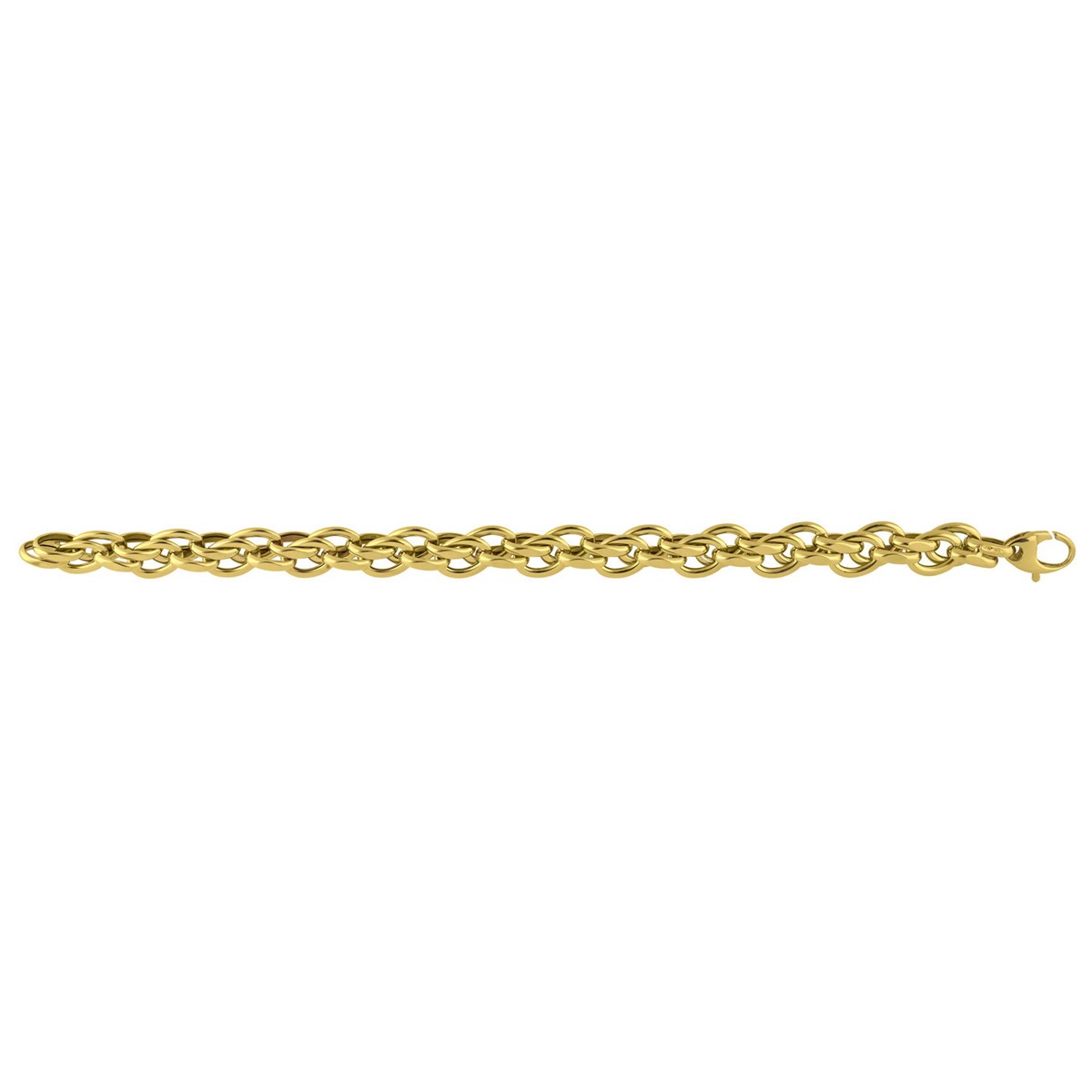 Bracelet Brillaxis double maille ovale or 9 carats