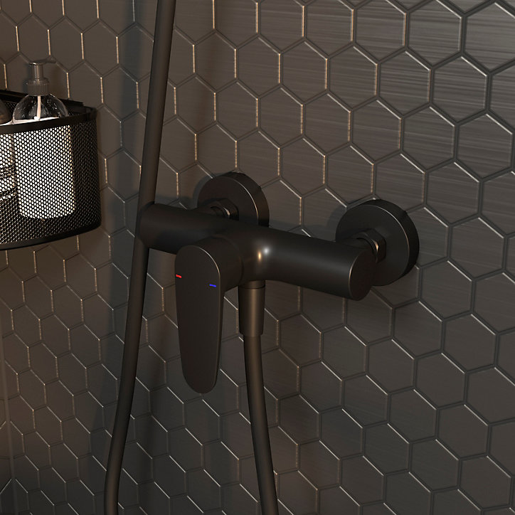 Mitigeur de douche noir GoodHome Cavally