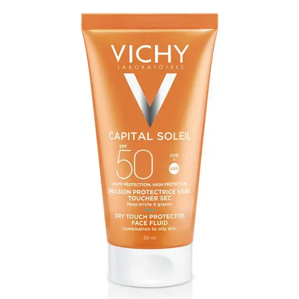 Vichy Idéal Soleil Crème Solaire Visage Emulsion Anti-Brillance Toucher Sec SPF50 50ml