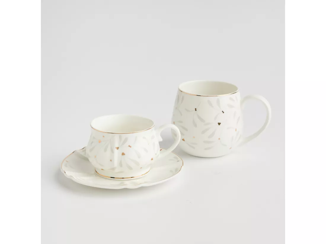 Tasse Avec Soucoupe Vischios Moyen Multicolore 7 x 15