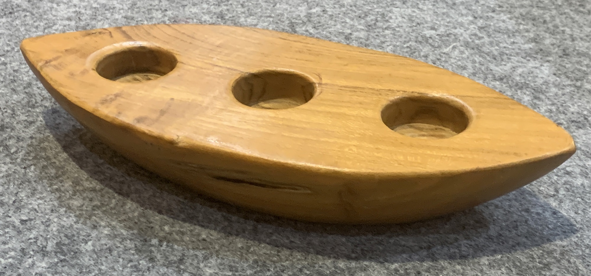 2er Teelichthalter aus Teak, natur, B 30 cm, L 13 cm, H 5 cm von fischer's lagerhaus