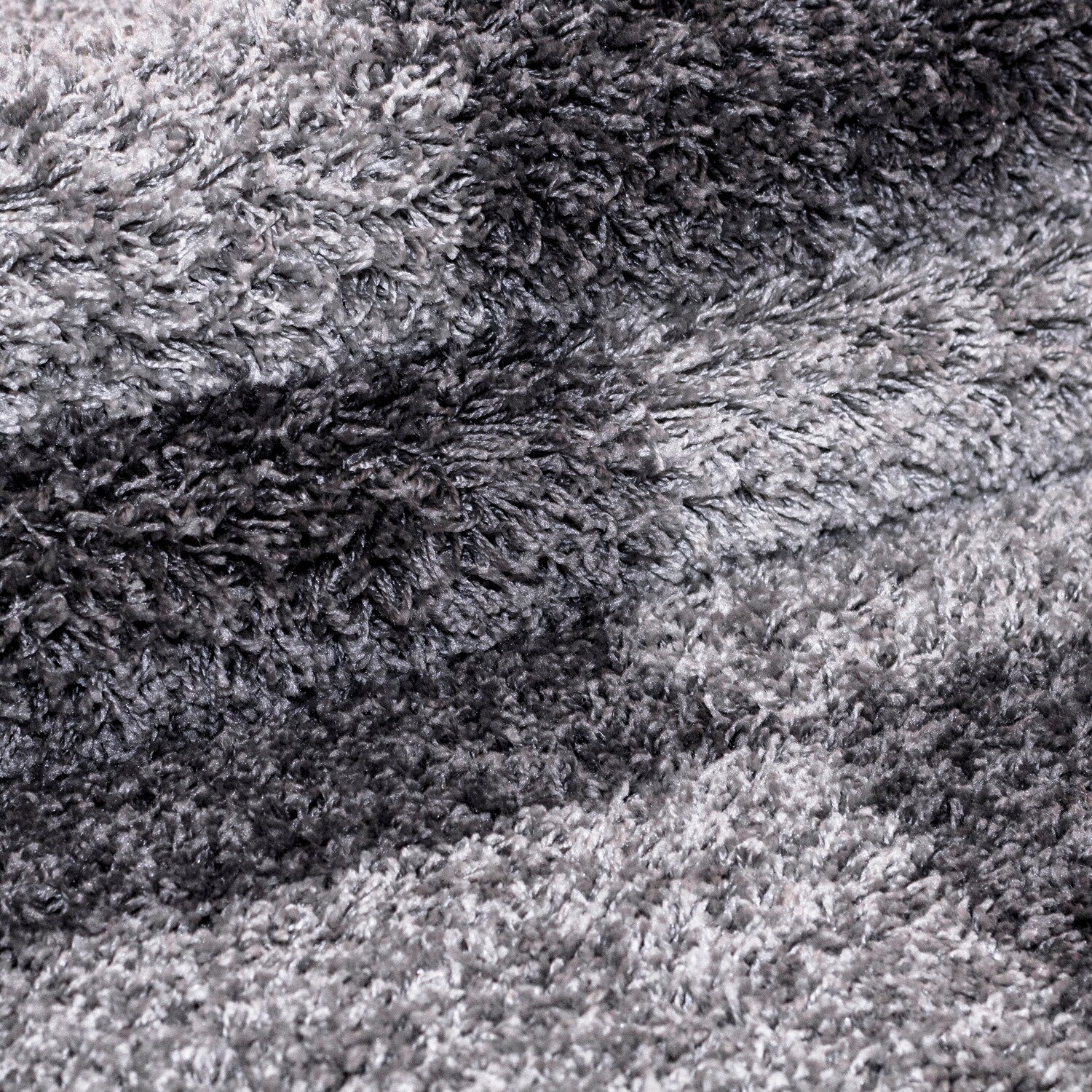 Designer Hochflor Teppich mit Karo- und Linienmuster, Flauschiger Langflor