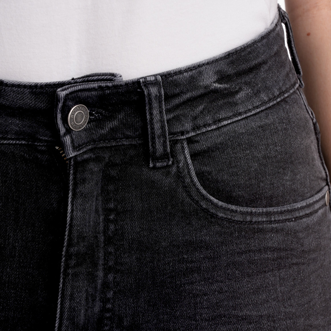 Jonas Nielsen Damen Skinny Jeans mit Used-Waschung dunkelgrau