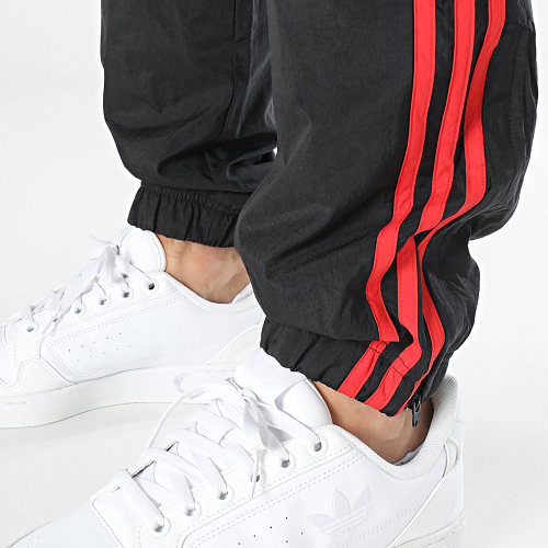 Pantalon Jogging A Bandes Cutline HZ0730 Noir Rouge