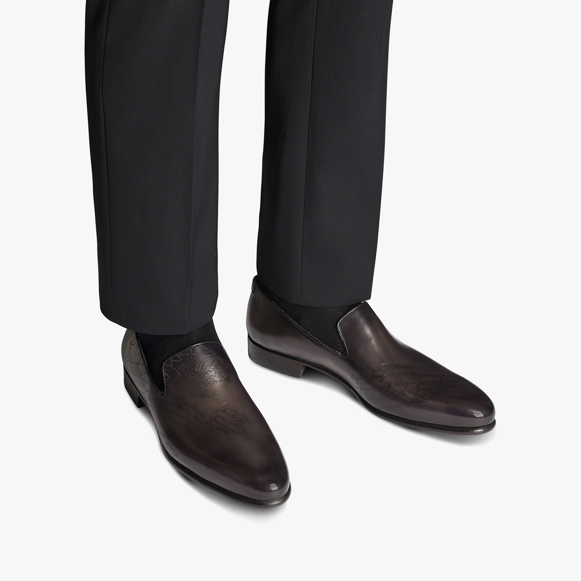 Mocassin Cursive Galet En Cuir Scritto