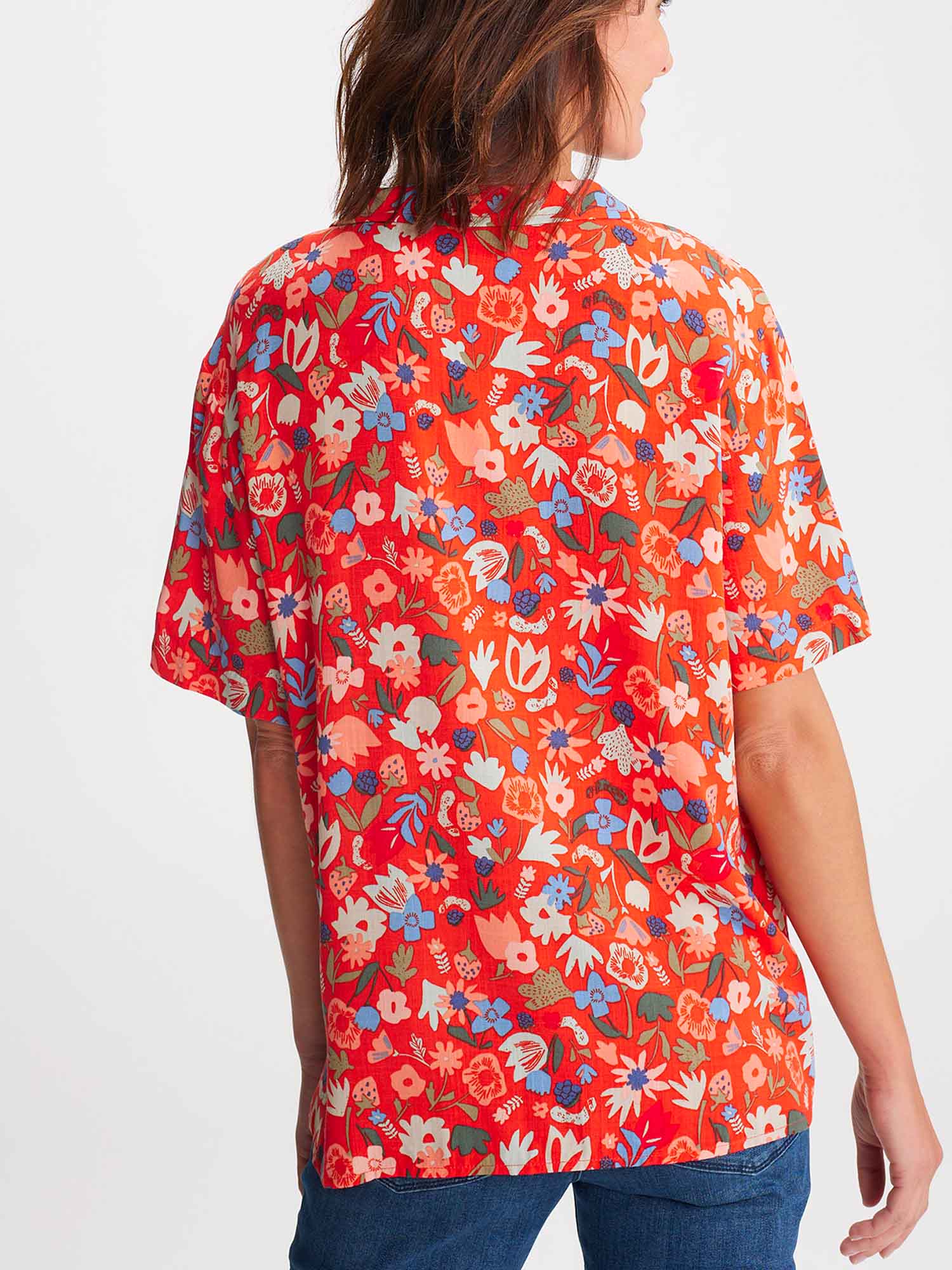 Chemise Femme A Fleurs Rouge