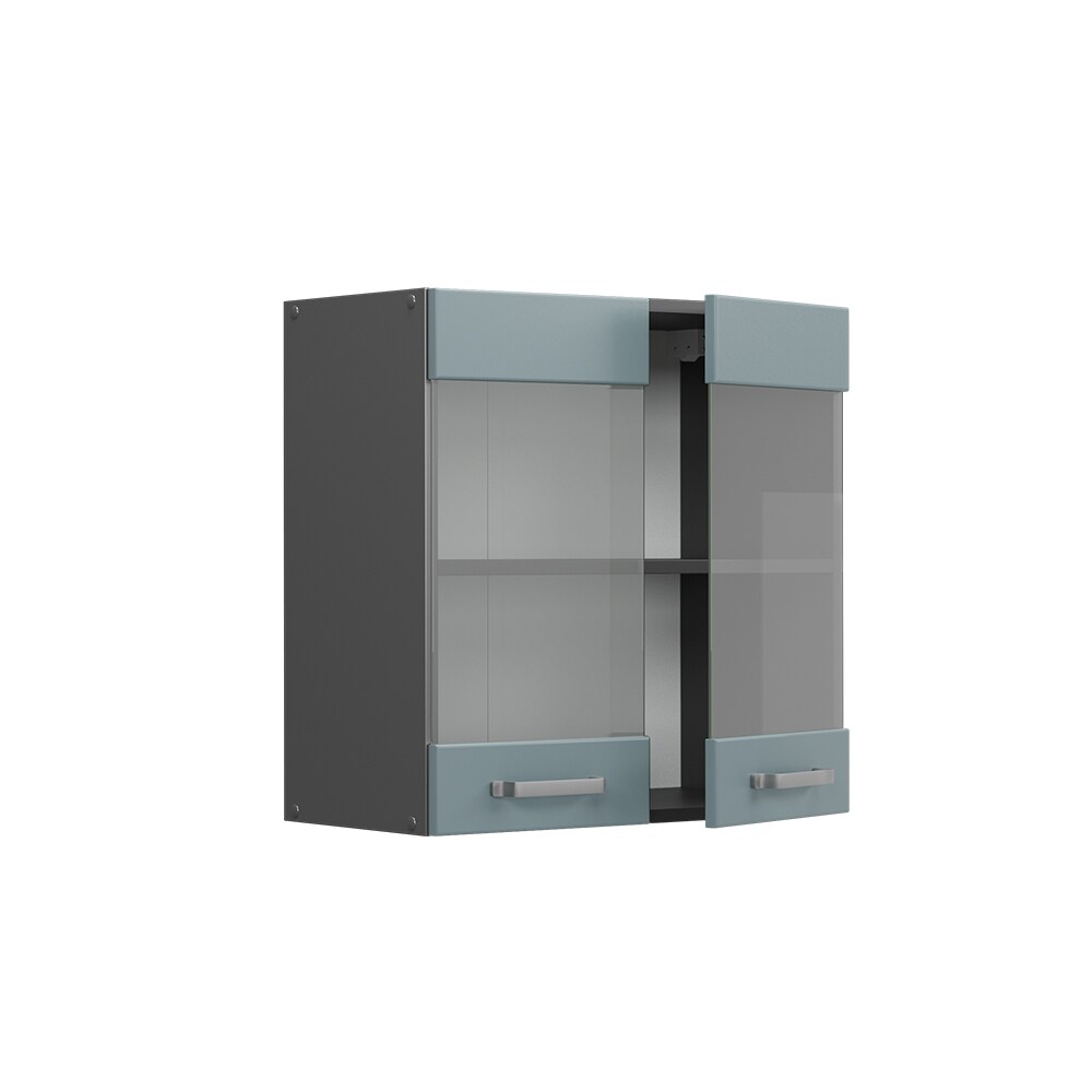 Vicco Glashängeschrank Küchenschrank R-Line Solid Anthrazit Blau Grau 60 cm modern