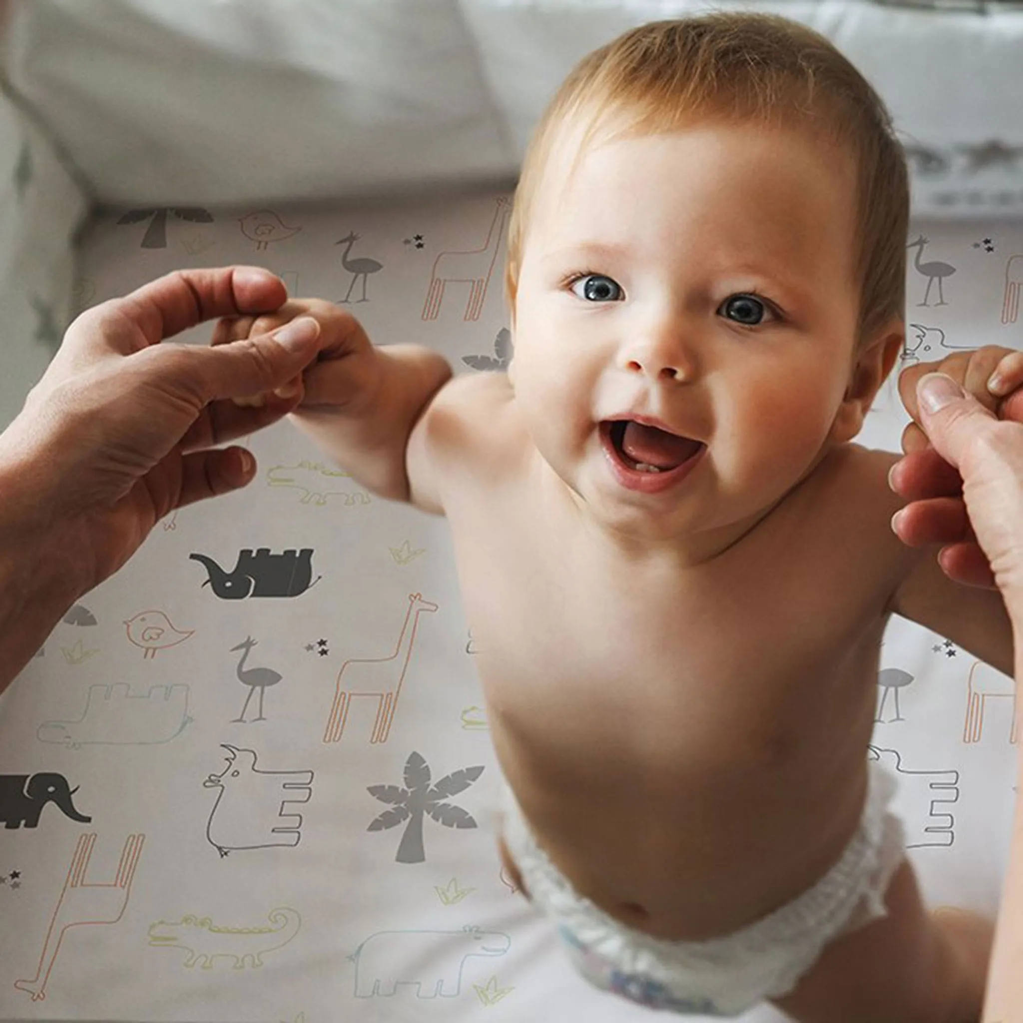 Kushies Drap Contour pour Lit de Bébé - Percale Jungle