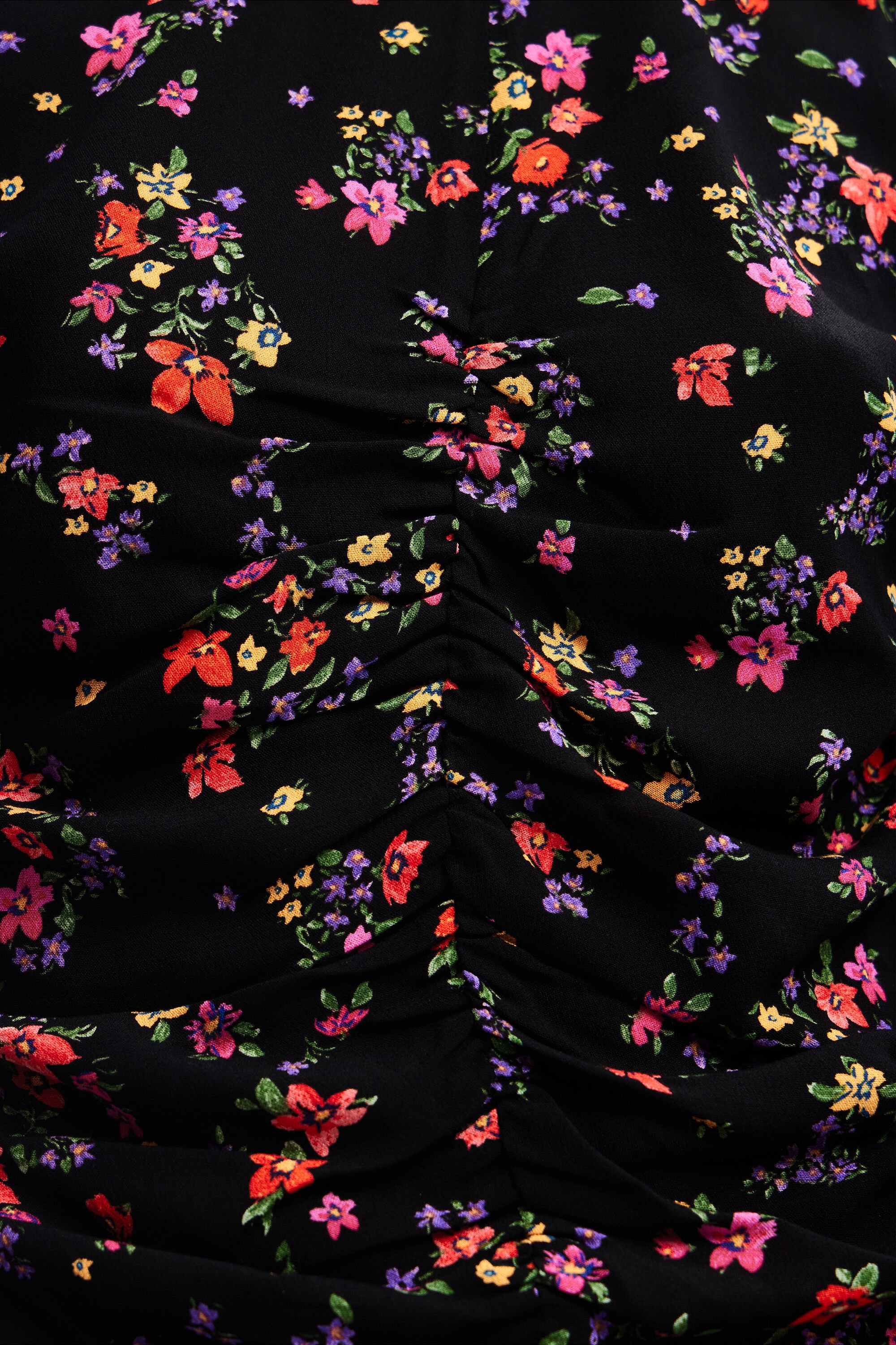 Blouse froncée fleurie