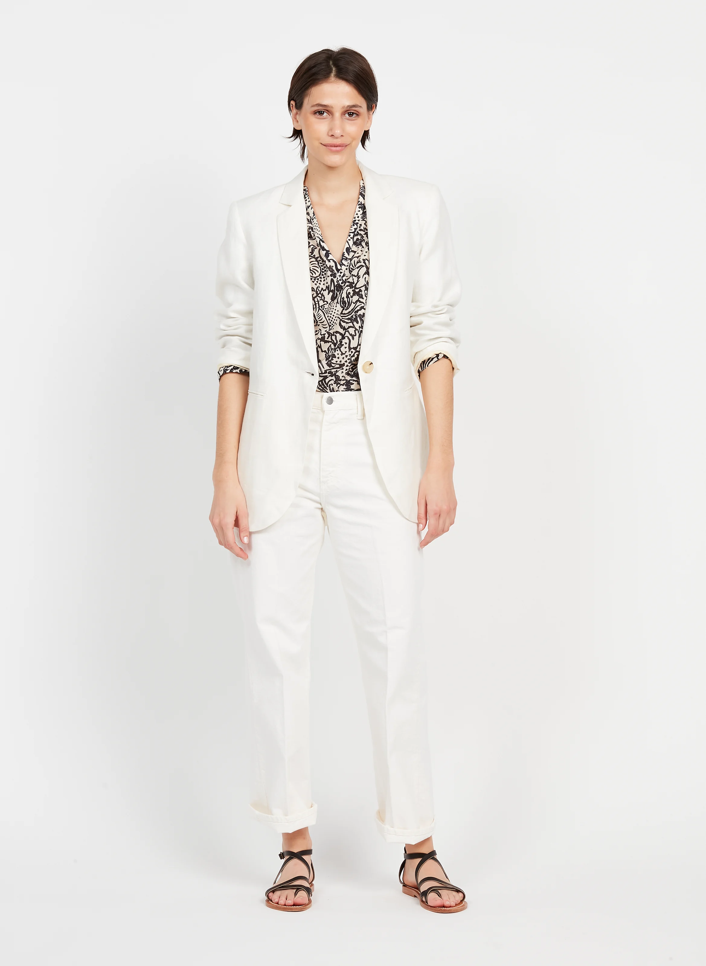 MOON - Jean droit en coton | Blanc