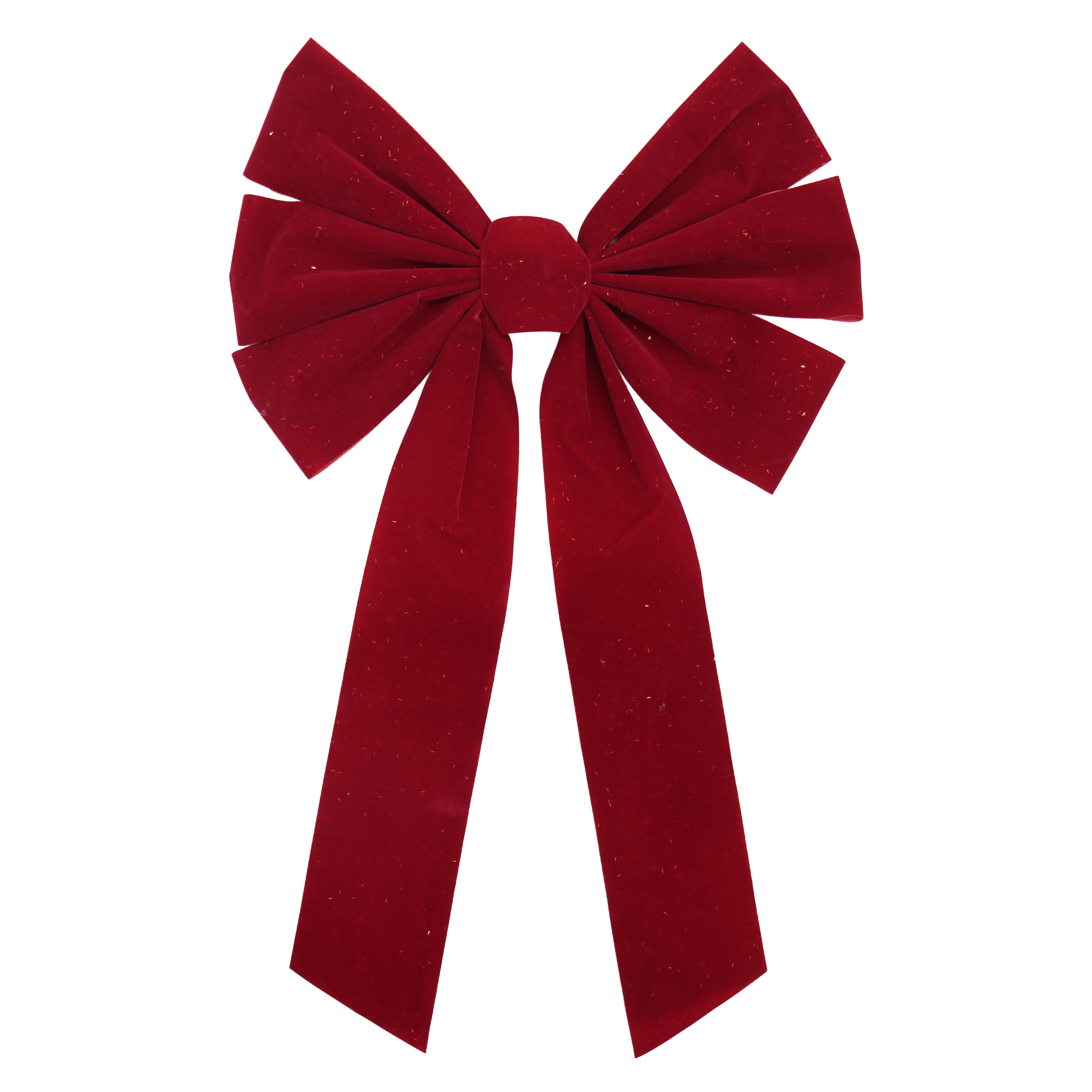 NOEUD VELOURS ROUGE 30X50CM