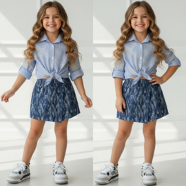 Blue bloom top