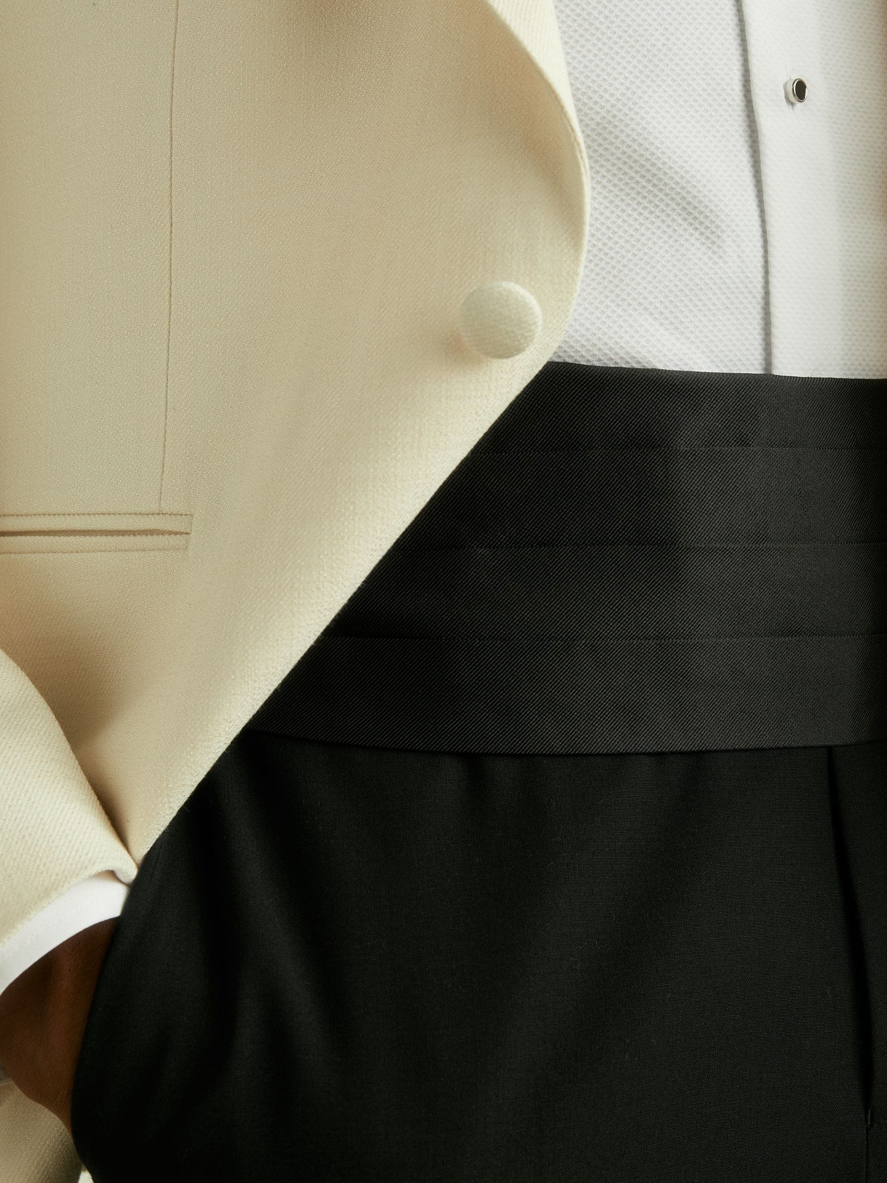 Zwart - Reiss Cameron Silk Grosgrain Cummerbund