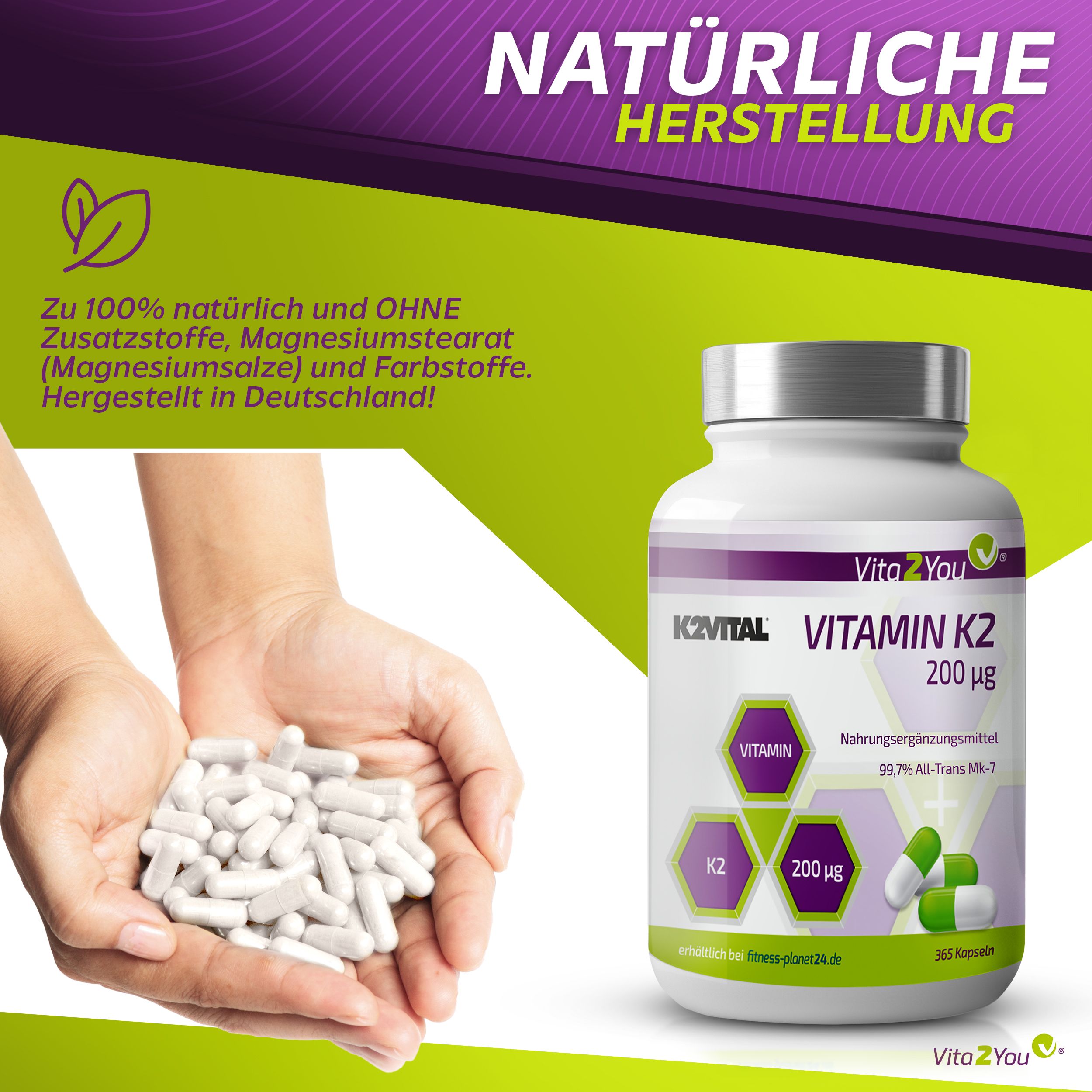 Vita2You Vitamin K2 - 200µg Kapseln Mk-7