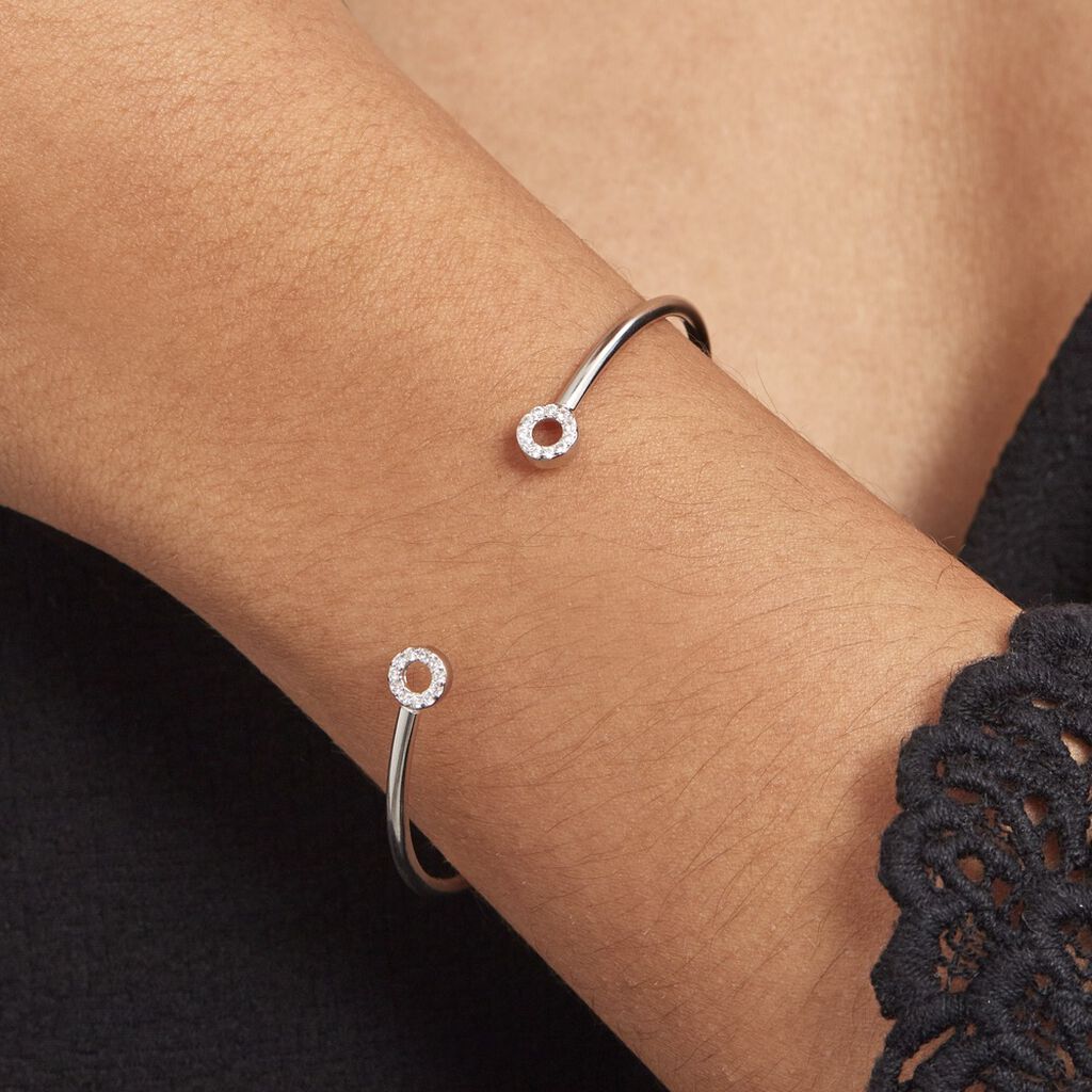 Bracelet Jonc Danae Argent Blanc Oxyde De Zirconium