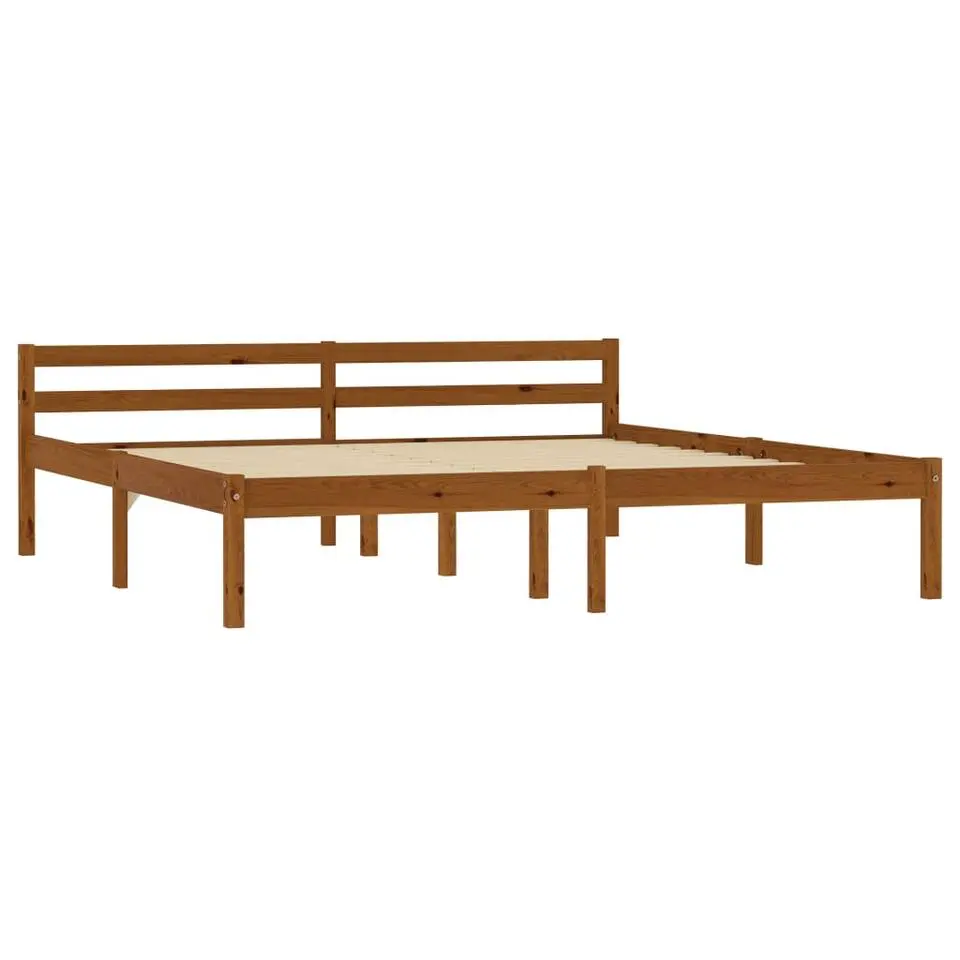 vidaXL - Tweepersoonbed - Honingbruin - Massief grenenhout - 160x200 cm