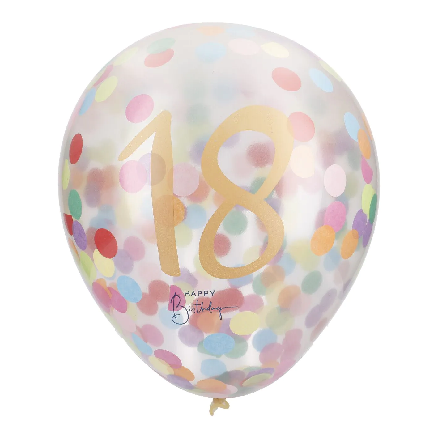 Konfetti-Ballon Geburtstag, 18, 6 Stück