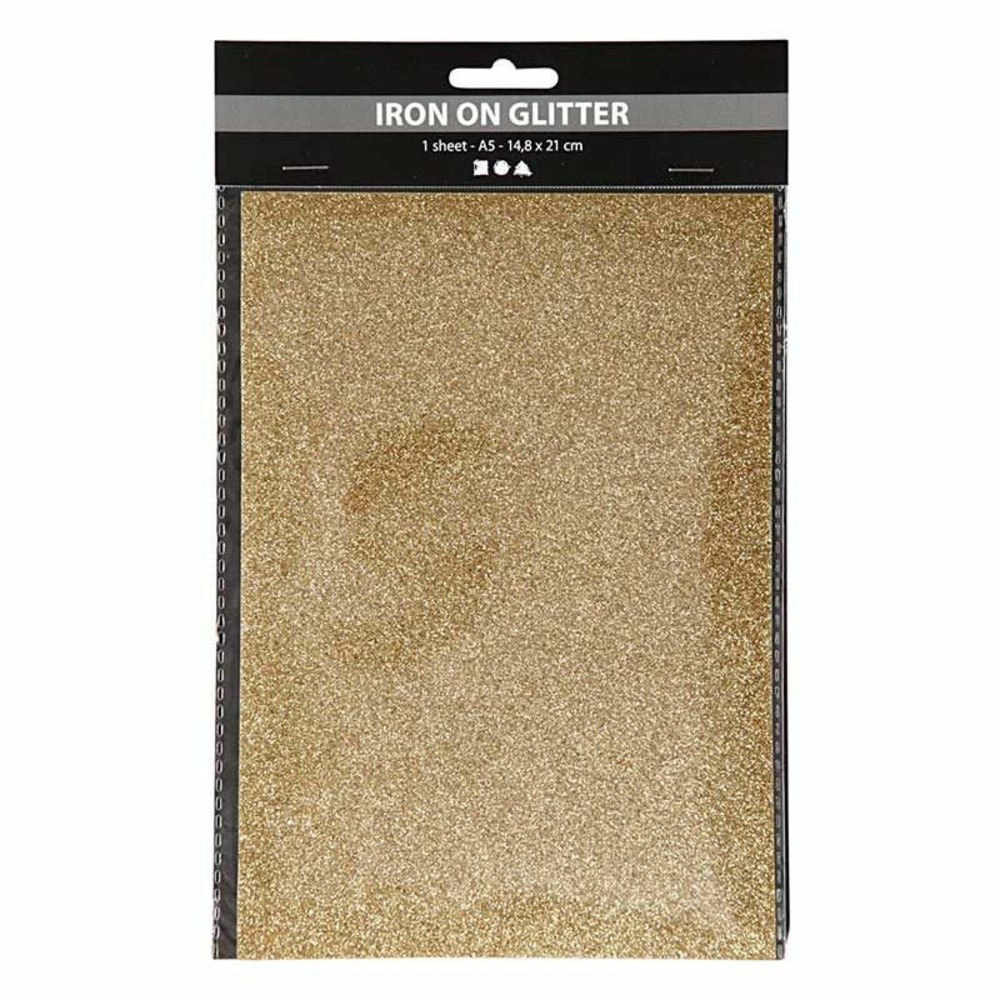 Papier thermocollant doré pailleté - 14,8 x 21 cm