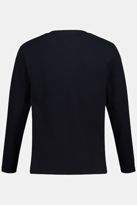 Schlafanzug-Oberteil, Homewear, Waffelstruktur, Henley, Langarm, bis 8 XL