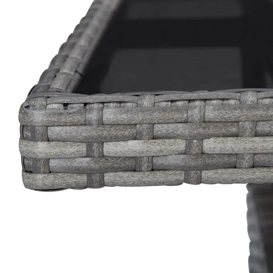 vidaXL - 5-delige Tuinset grijs - Poly rattan en glas - 80x80 cm