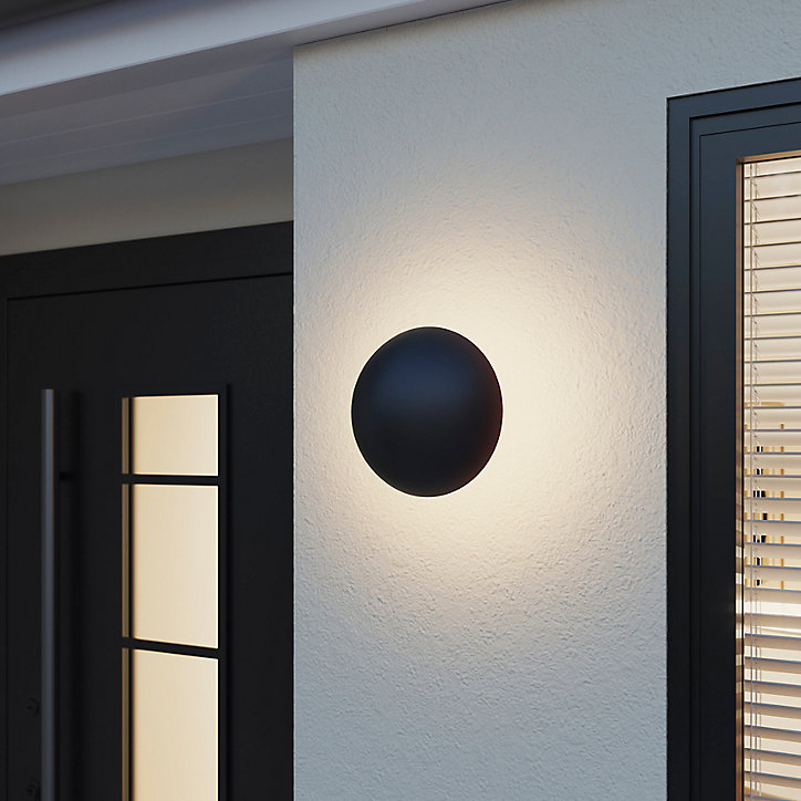 Applique murale murale Callery LED intégrée 600lm 12W IP44 GoodHome gris anthracite