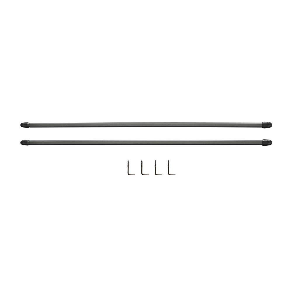 Tringle de vitrage Extensible 50-80 cm métal argenté x2