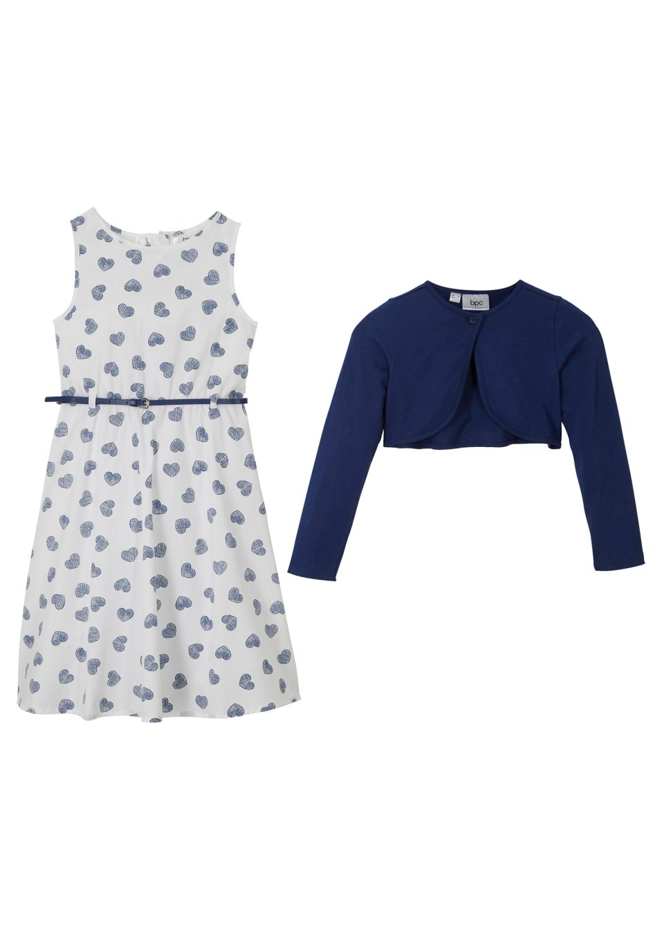 Robe fille, boléro, ceinture (Ens. 3 pces.)