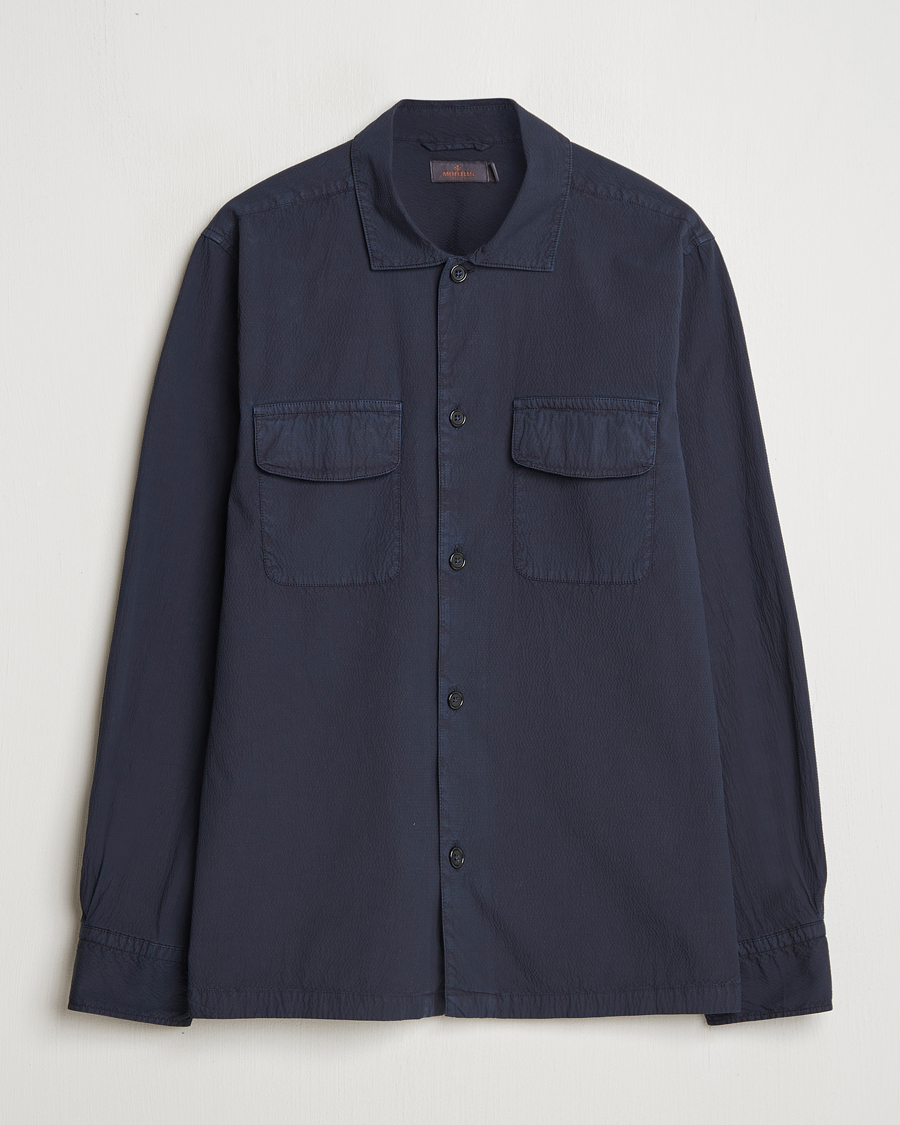 Morris Seersucker Overshirt Blue