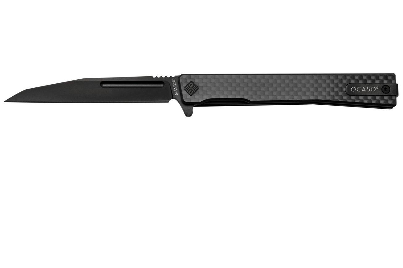 Ocaso Solstice 8WFB, S35VN Wharncliffe Black Carbon, zakmes