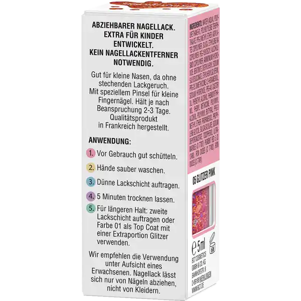 Peel-Off Nagellack 05 Glitzer Pink