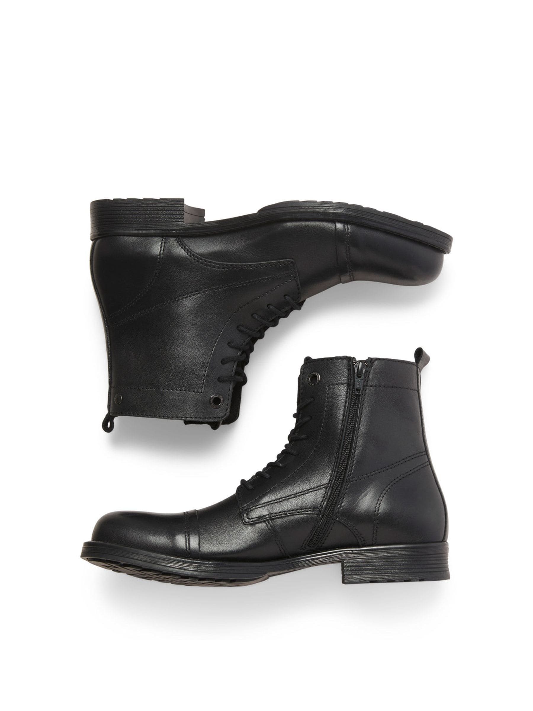 Zwart - JACK & JONES leren laarzen