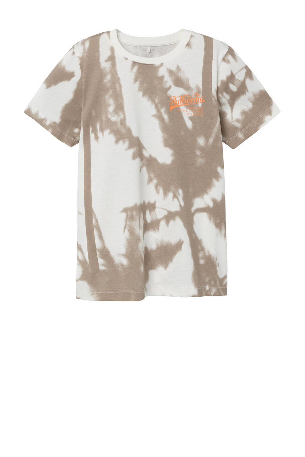 NAME IT T-shirt NKMDALIVER met all over print wit/zand