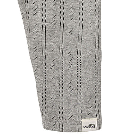 Sofie Schnoor Leggings - Nalinesb - Grau Meliert m. Lochmuster