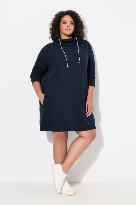 Sweatkleid, Stehkragen, Langarm, Taschen