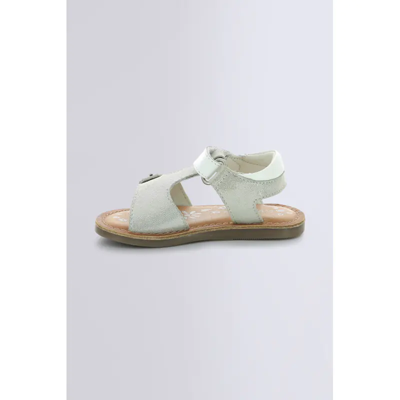 DIAZZ BLANC ARGENT METALLISE SANDALES Cuir Fille